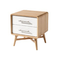 Sleek Modern Nightstand with Two Drawers and Wooden Frame